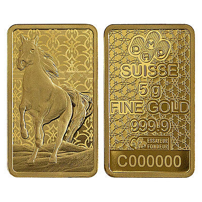 PAMP Boxed Arabian Horse 5 Gram Gold Bar