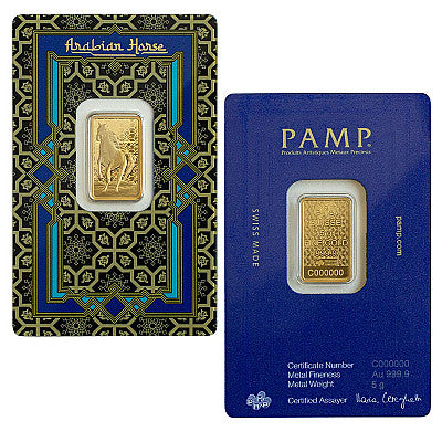 PAMP Arabian Horse 5 Gram Gold Bar