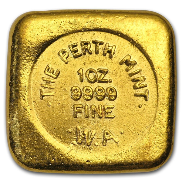 100g Perth Mint Cast Gold Bar