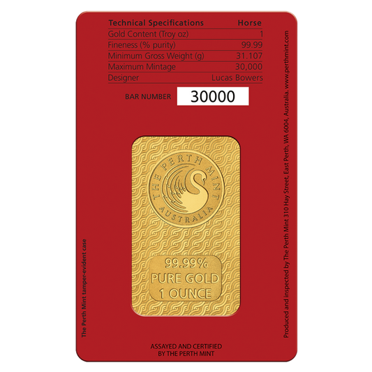 Perth Mint Lunar Horse Minted 2026 Gold Bars - ID 4687