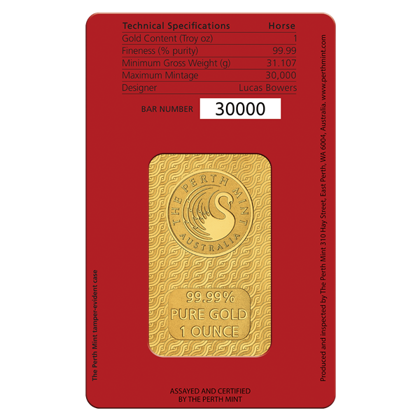 Perth Mint Lunar Horse Minted 2026 Gold Bars - ID 4687