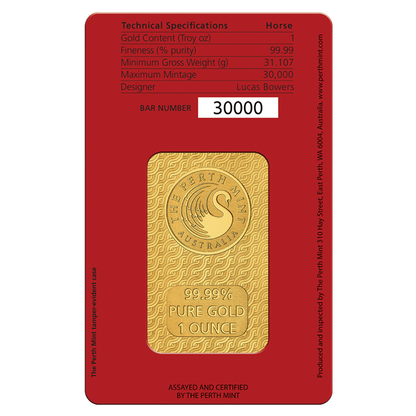 Perth Mint Lunar Horse Minted 2026 Gold Bars - ID 4687