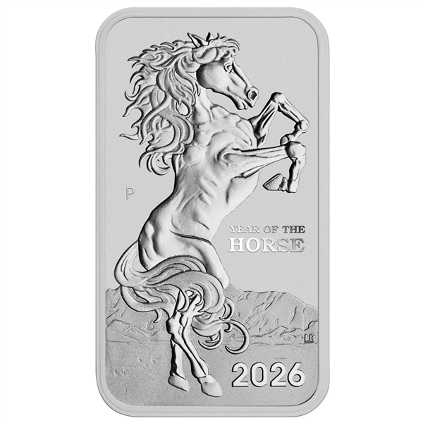 Perth Mint Rectangular Lunar Horse 1 oz Silver Coins - ID 4709