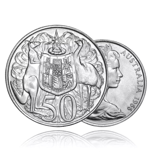 50 x 1966 50c Rounds (10.62g Pure Silver Per Coin) (Incl GST) (CIRCULATED)