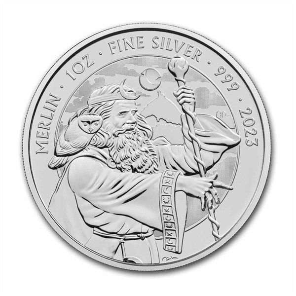 UK Myths and Legends Merlin 1 oz Silver Coins - ID 4341