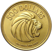 GMS Singapore $500 Lion 35 gr Gold Coins - ID 3268