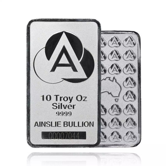 10oz Ainslie Minted Silver Bar