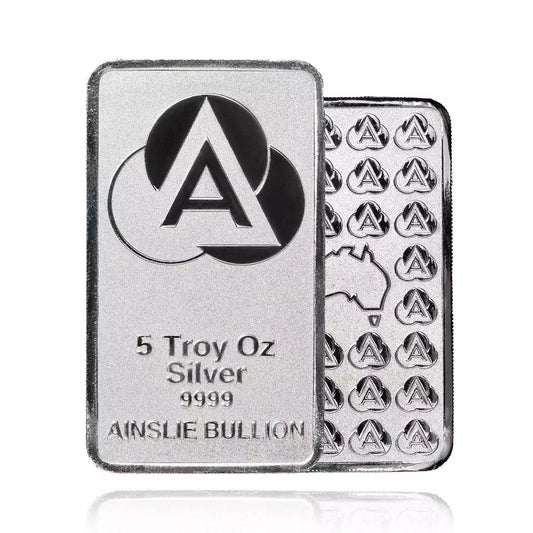 5oz Ainslie Minted Silver Bar