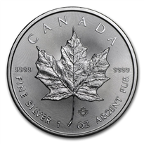 Canadian Maple Leaf 1 oz Silver Coins - ID 343
