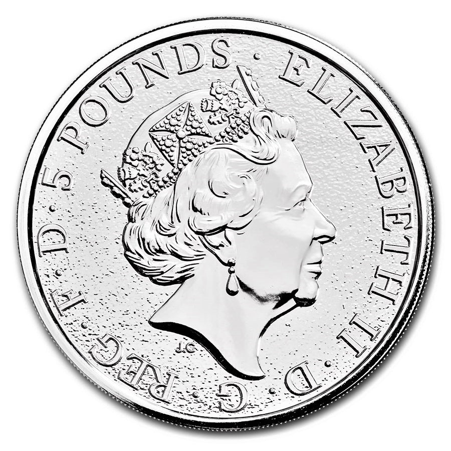 UK Queen's Beasts Red Dragon 2017 2 oz Silver Coins - ID 1899
