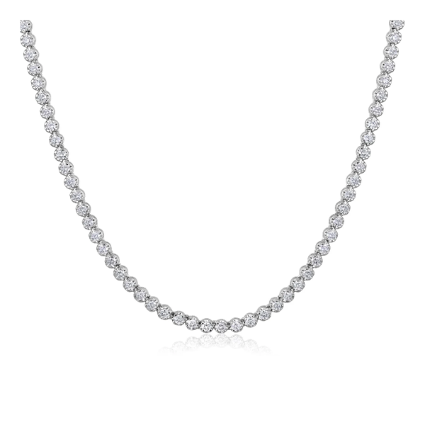 Diamond Half Tennis Necklace