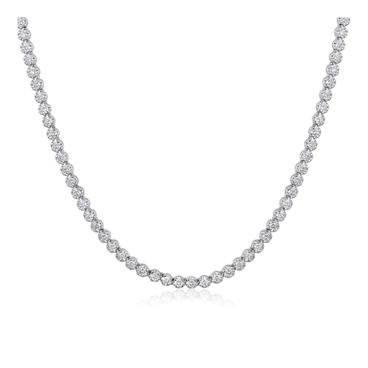 Diamond Half Tennis Necklace