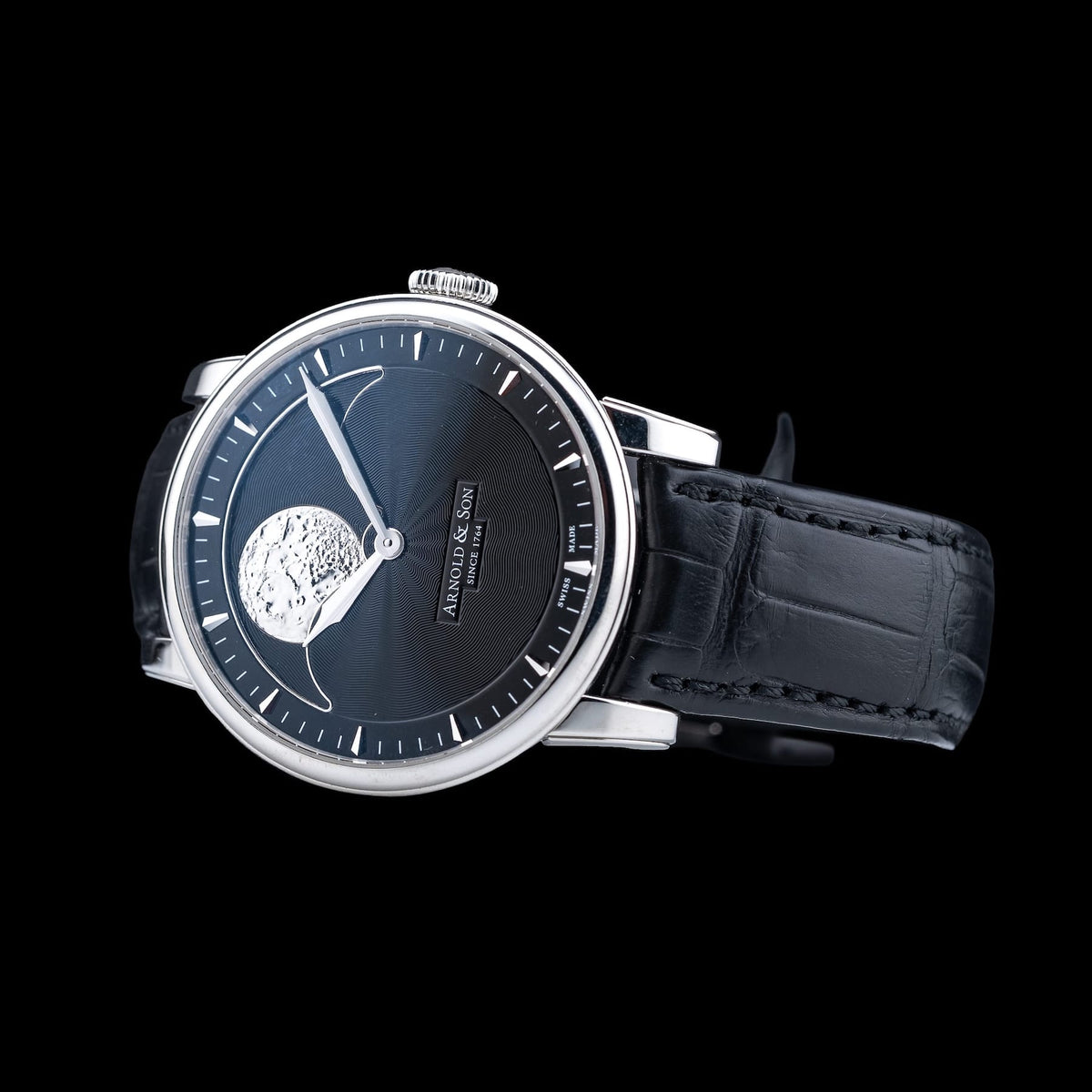 Arnold & Son HM Perpetual Moon Stainless Steel 1GLAS.B01A.C122S