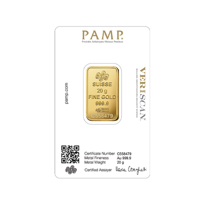 20g PAMP Lady Fortuna Gold Minted Bar