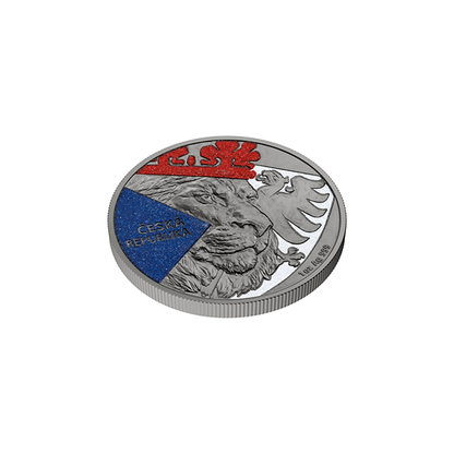 1oz Silver Czech Lion Black Platinum & diamond Effect Coin