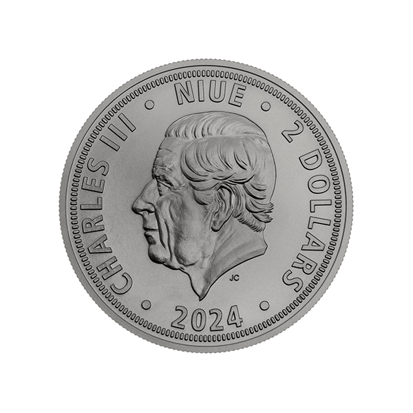 1oz Czech Lion Black Platinum, Diamond Effect Silver Coin