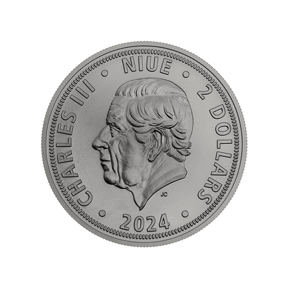 1oz Czech Lion Black Platinum, Diamond Effect Silver Coin
