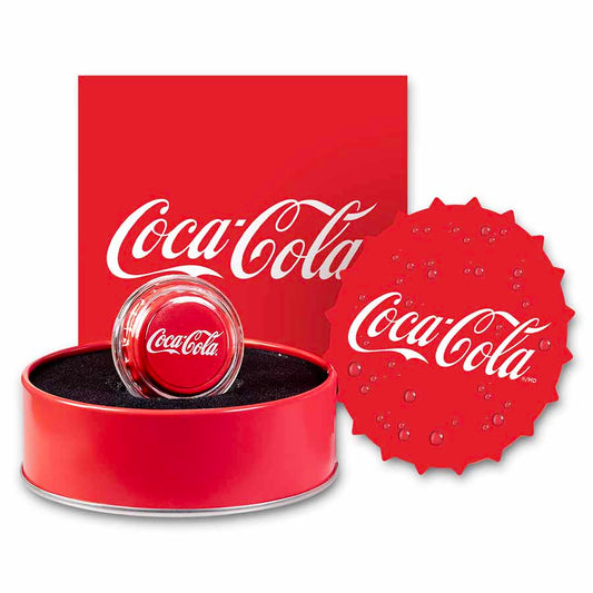Coca-Cola® 6 gram Silver Bottle Cap w/ Box & COA