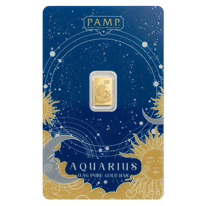 Buy 0.5 g Gold Zodiac Aquarius Bar