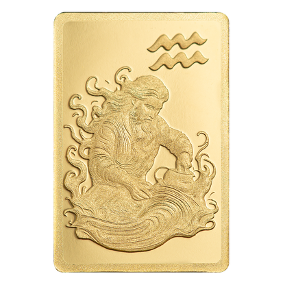 Buy 0.5 g Gold Zodiac Aquarius Bar