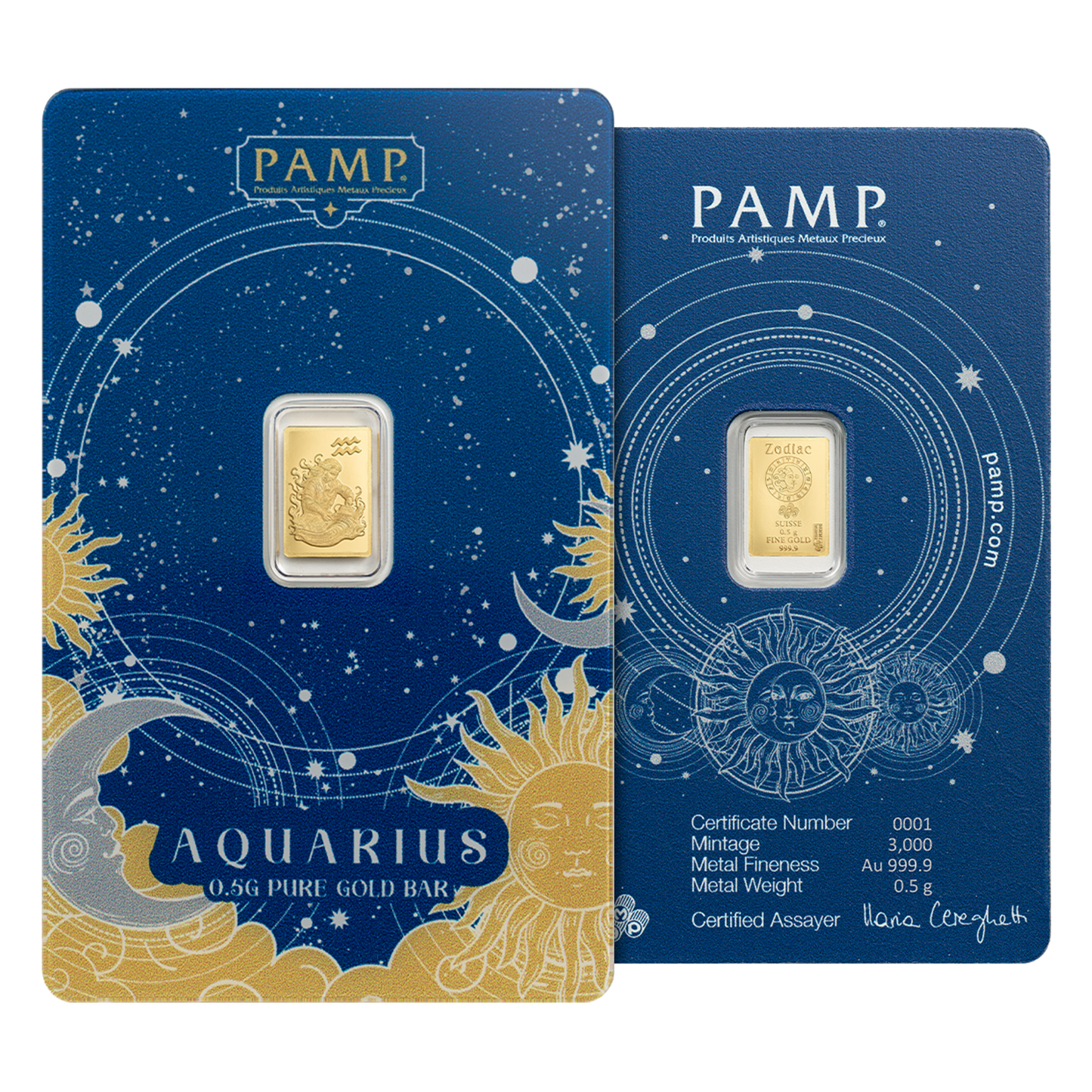 Buy 0.5 g Gold Zodiac Aquarius Bar