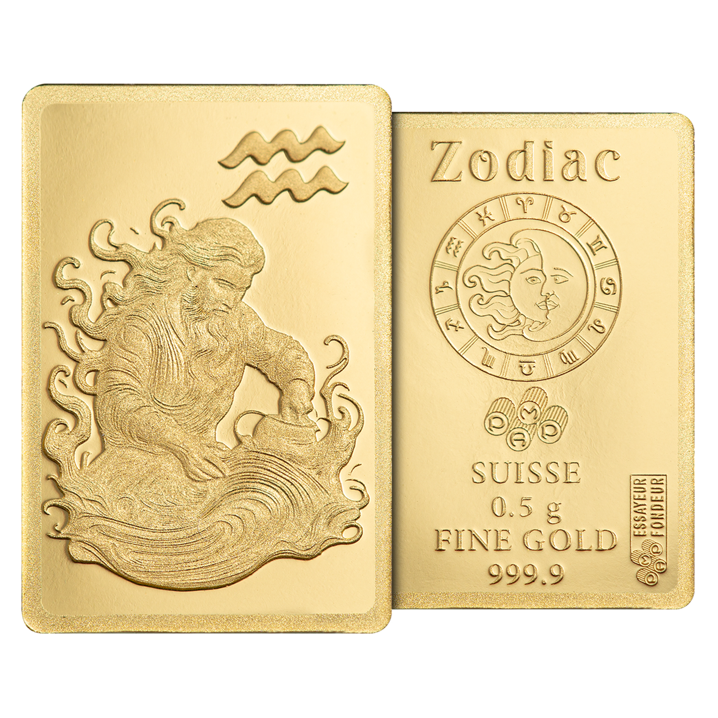 Buy 0.5 g Gold Zodiac Aquarius Bar