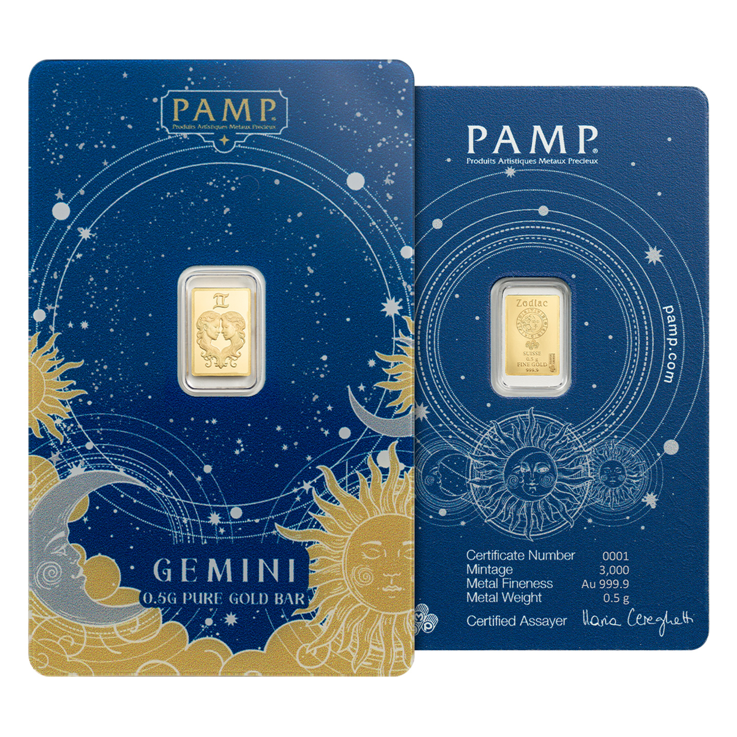Buy 0.5 g Gold Zodiac Gemini Bar