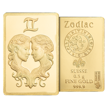 Buy 0.5 g Gold Zodiac Gemini Bar