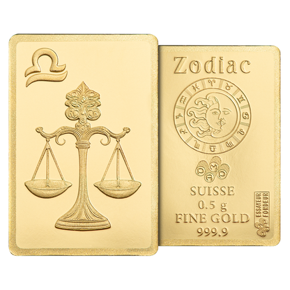Buy 0.5 g Gold Zodiac Libra Bar