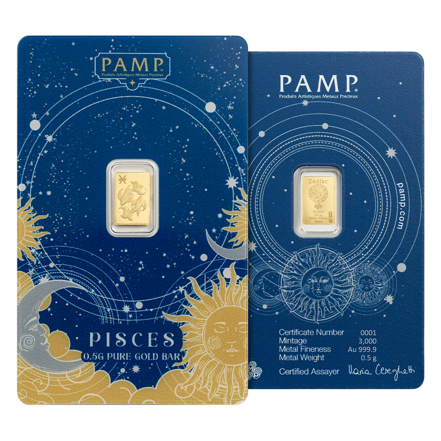 Buy 0.5 g Gold Zodiac Pisces Bar