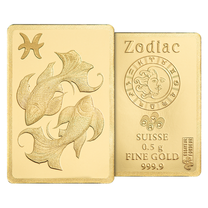 Buy 0.5 g Gold Zodiac Pisces Bar