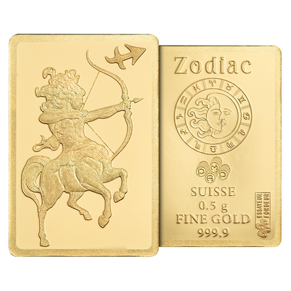 Buy 0.5 g Gold Zodiac Sagittarius Bar
