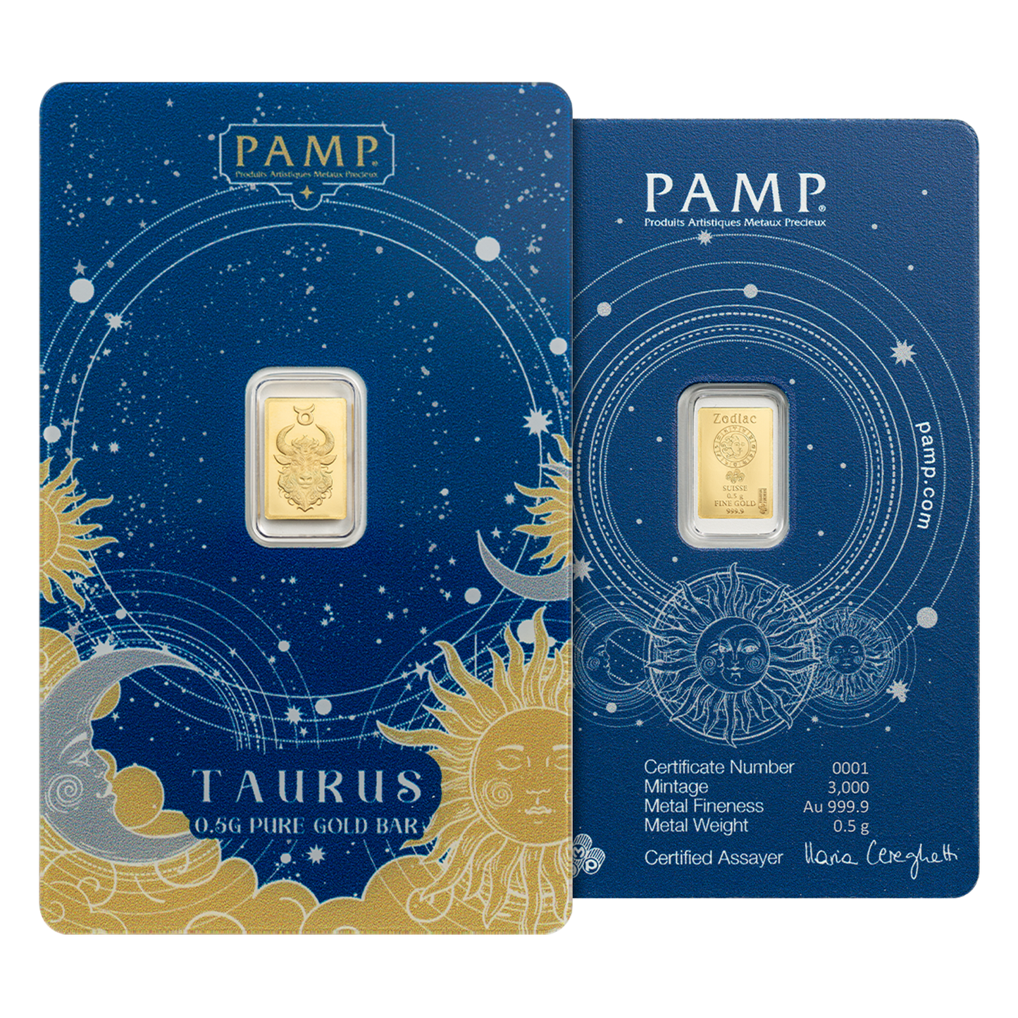 Buy 0.5 g Gold Zodiac Taurus Bar