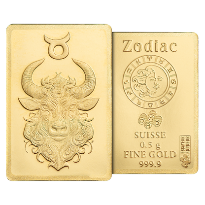 Buy 0.5 g Gold Zodiac Taurus Bar