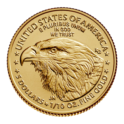 1/10 oz Gold Eagle Coins (new design - mid 2021 and later)