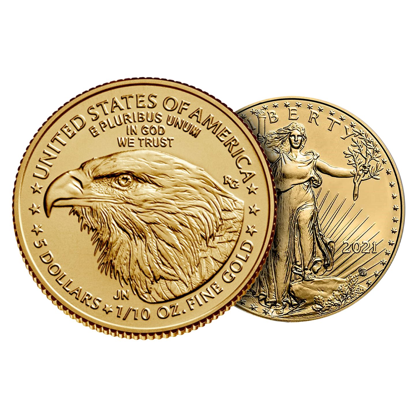 1/10 oz Gold Eagle Coins (new design - mid 2021 and later)