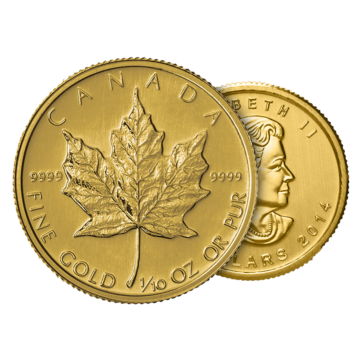 1/10 oz Canadian Gold Maple Leaf Coins