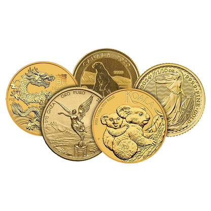 1/10 oz Gold Round or Coin .999+ (Any Mint, Random Year)