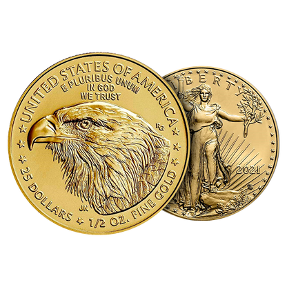1/2 oz Gold Eagle Coins (new design - mid 2021 and later)