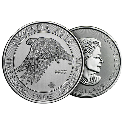 1.5 oz Canadian Snow Falcon Silver Coin (2016)