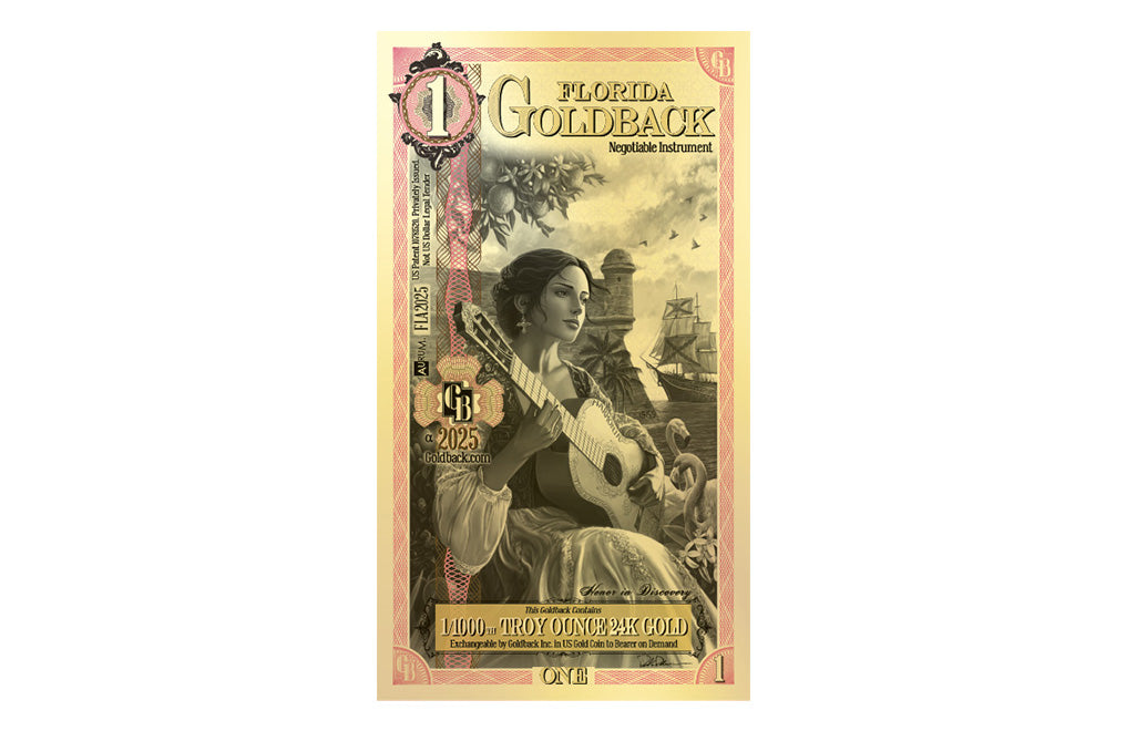Buy1 Florida Goldback Gold Notes Pack (50 pc) 24K