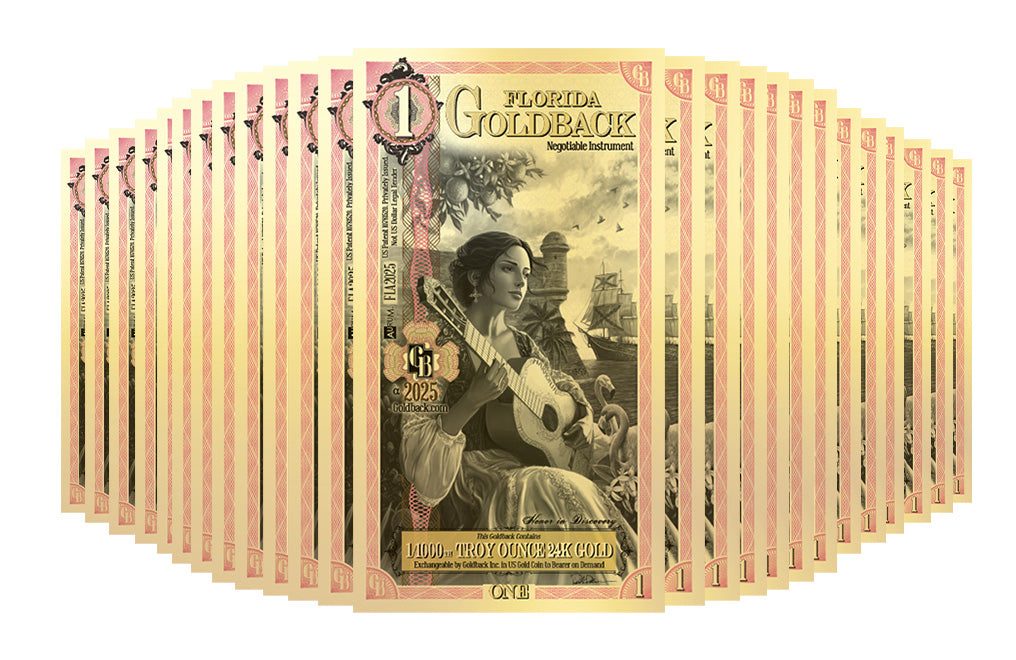 Buy1 Florida Goldback Gold Notes Pack (50 pc) 24K