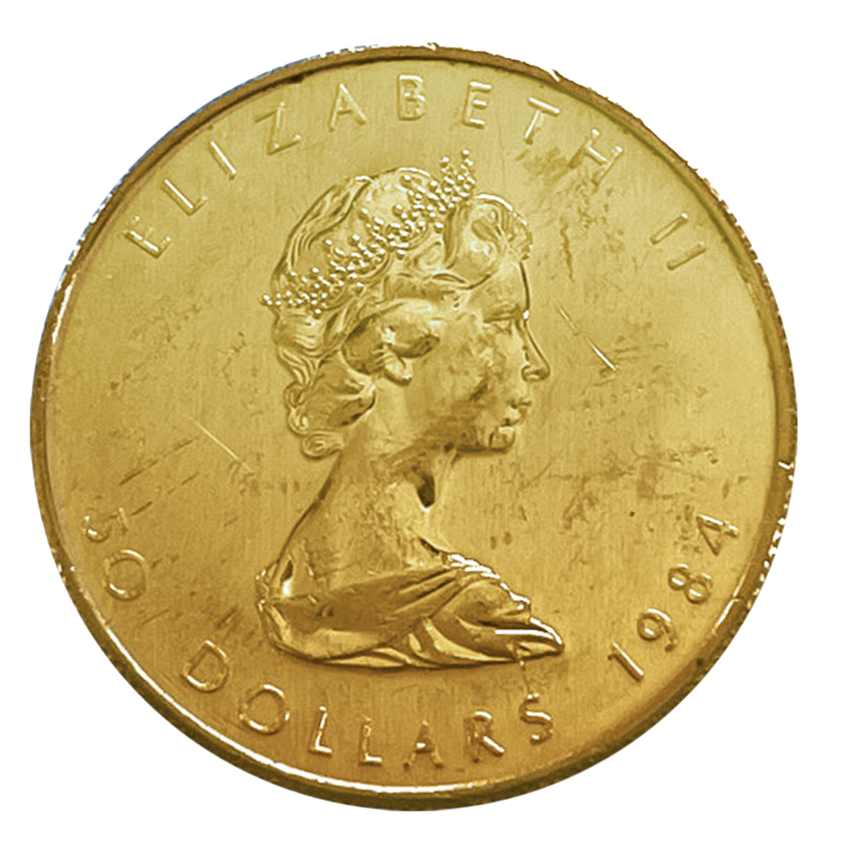 1 oz Gold Maple Leaf Coin (wear and tear)