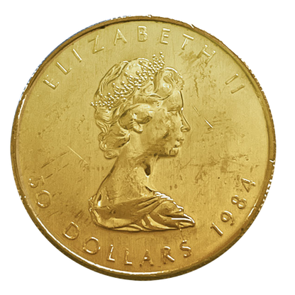 1 oz Gold Maple Leaf Coin (wear and tear)