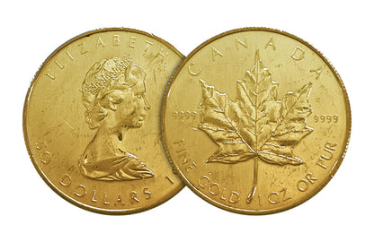 1 oz Gold Maple Leaf Coin (wear and tear)