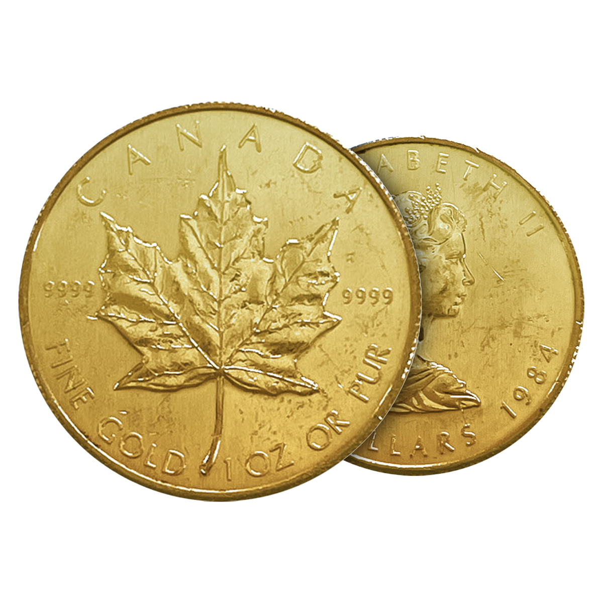 1 oz Gold Maple Leaf Coin (wear and tear)