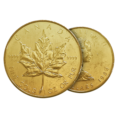 1 oz Gold Maple Leaf Coin (wear and tear)