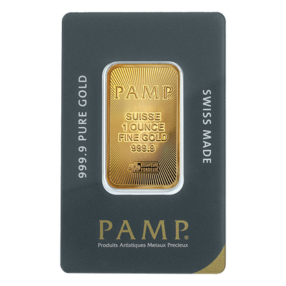 1 oz Gold Bars - PAMP Suisse (w/ assay)