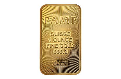 1 oz Gold Bars - PAMP Suisse (w/ assay)