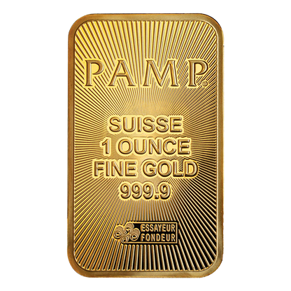 1 oz Gold Bars - PAMP Suisse (w/ assay)